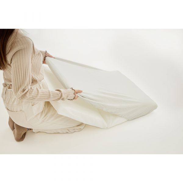 洗い替えのびのびクイックシーツ 折りたたみベビー布団用 ミニ（グレー）